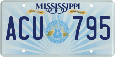 MS license plate ACU795
