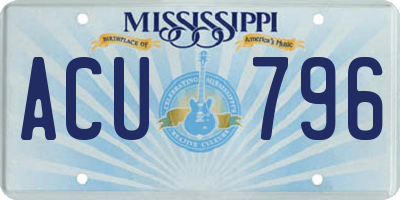 MS license plate ACU796