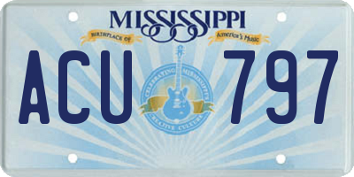 MS license plate ACU797