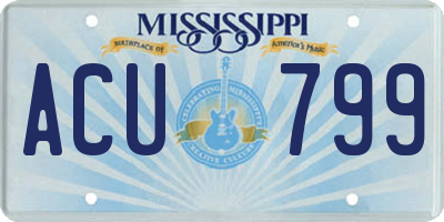 MS license plate ACU799