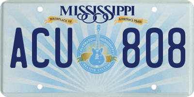 MS license plate ACU808