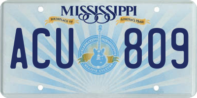 MS license plate ACU809