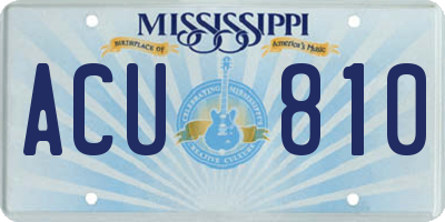 MS license plate ACU810