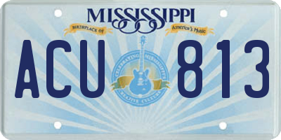 MS license plate ACU813
