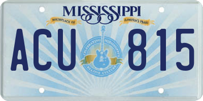 MS license plate ACU815