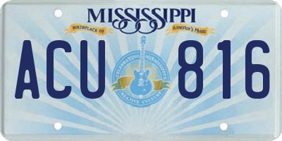 MS license plate ACU816