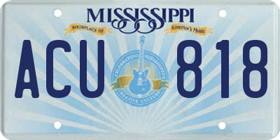 MS license plate ACU818