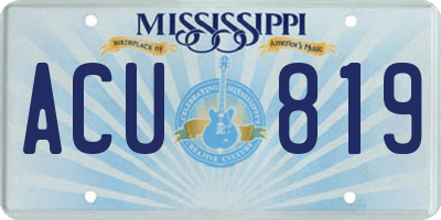MS license plate ACU819