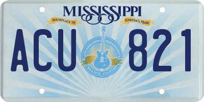 MS license plate ACU821