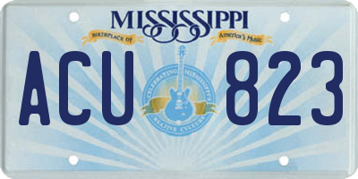MS license plate ACU823