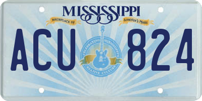 MS license plate ACU824