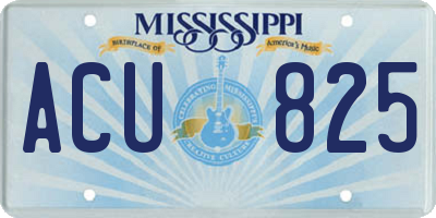 MS license plate ACU825