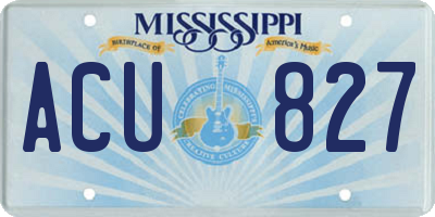 MS license plate ACU827