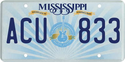 MS license plate ACU833