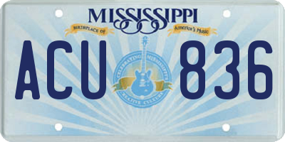 MS license plate ACU836