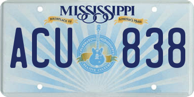 MS license plate ACU838