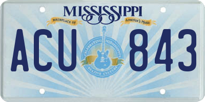 MS license plate ACU843