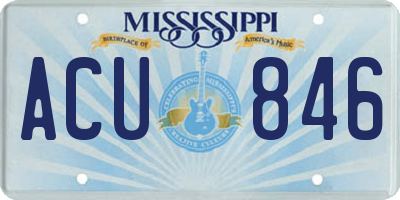 MS license plate ACU846
