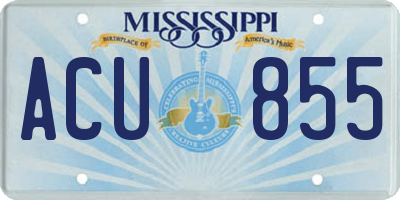 MS license plate ACU855