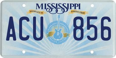 MS license plate ACU856