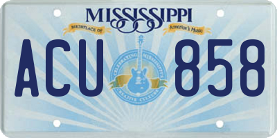 MS license plate ACU858