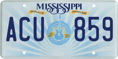 MS license plate ACU859