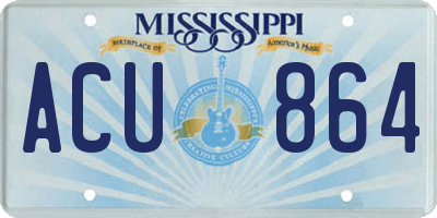 MS license plate ACU864