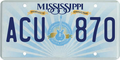 MS license plate ACU870