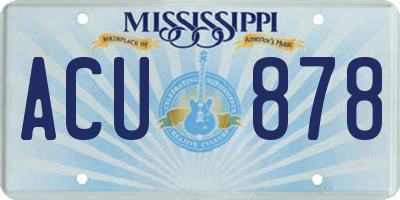 MS license plate ACU878