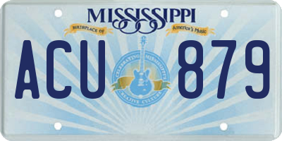 MS license plate ACU879