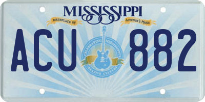 MS license plate ACU882