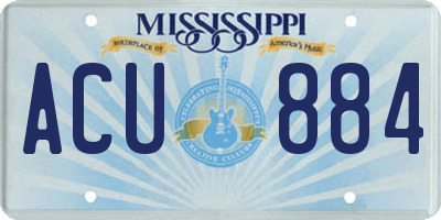 MS license plate ACU884