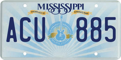MS license plate ACU885