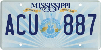 MS license plate ACU887