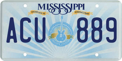 MS license plate ACU889