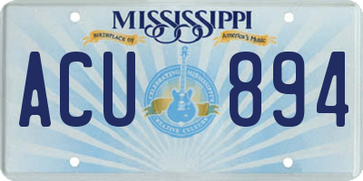 MS license plate ACU894