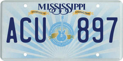 MS license plate ACU897