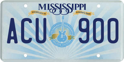 MS license plate ACU900