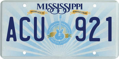 MS license plate ACU921