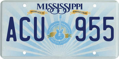 MS license plate ACU955