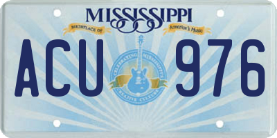 MS license plate ACU976