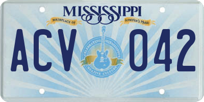 MS license plate ACV042