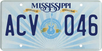 MS license plate ACV046