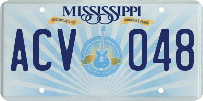 MS license plate ACV048