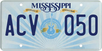 MS license plate ACV050