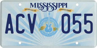 MS license plate ACV055
