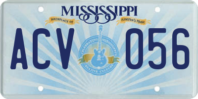 MS license plate ACV056
