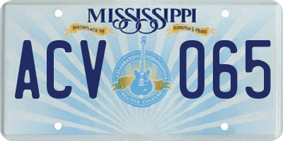 MS license plate ACV065