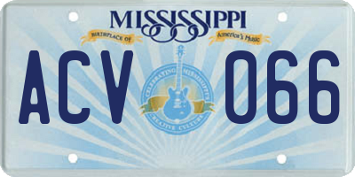 MS license plate ACV066