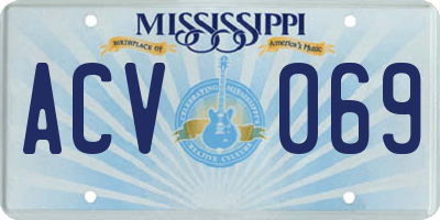 MS license plate ACV069